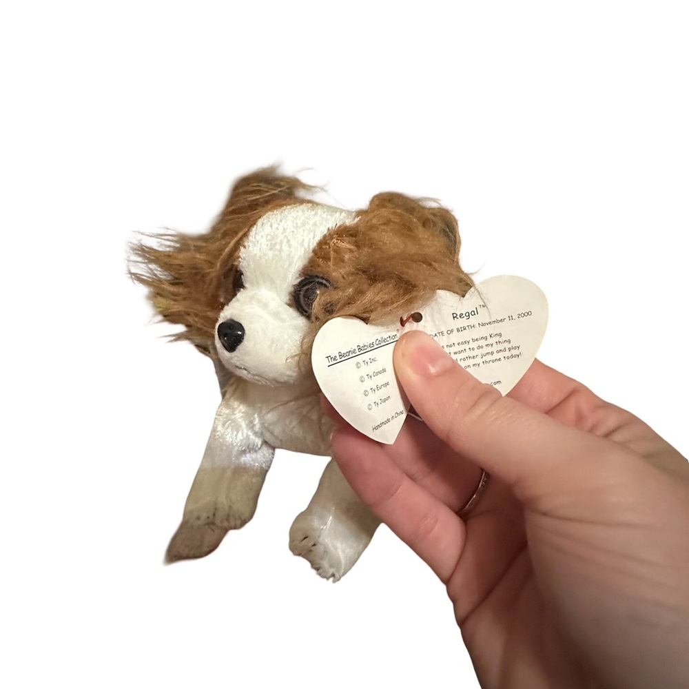 TY Beanie Babies Regal Brown & White Plush Dog